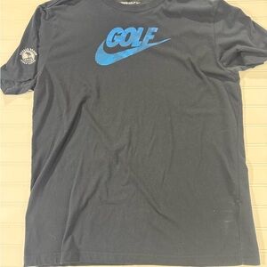 Pebble Beach embroidered Nike Black Tee with Blue Golf Logo